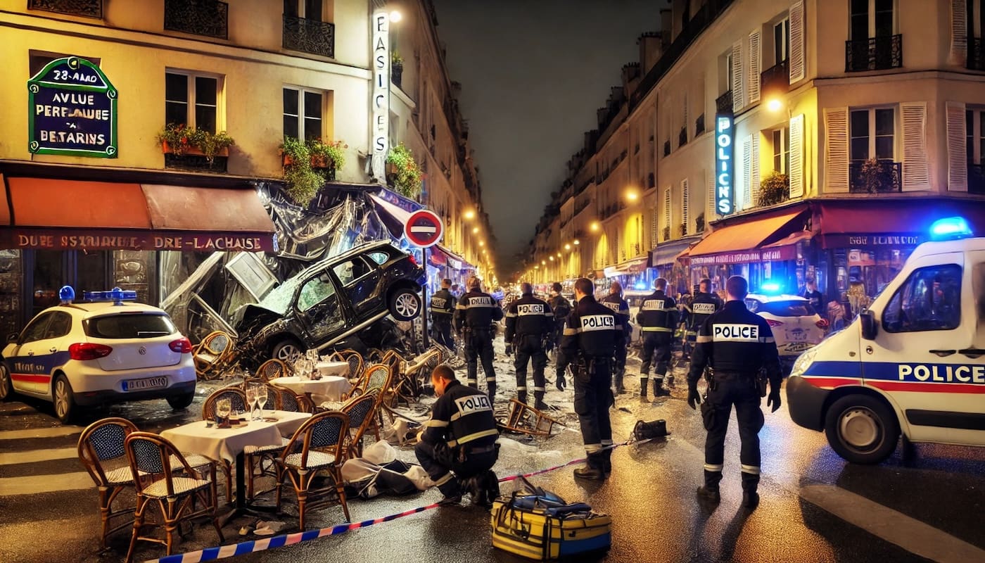 You are currently viewing Paris : Une voiture percute la terrasse d&rsquo;un restaurant dans le 20e et fait trois blessés graves
