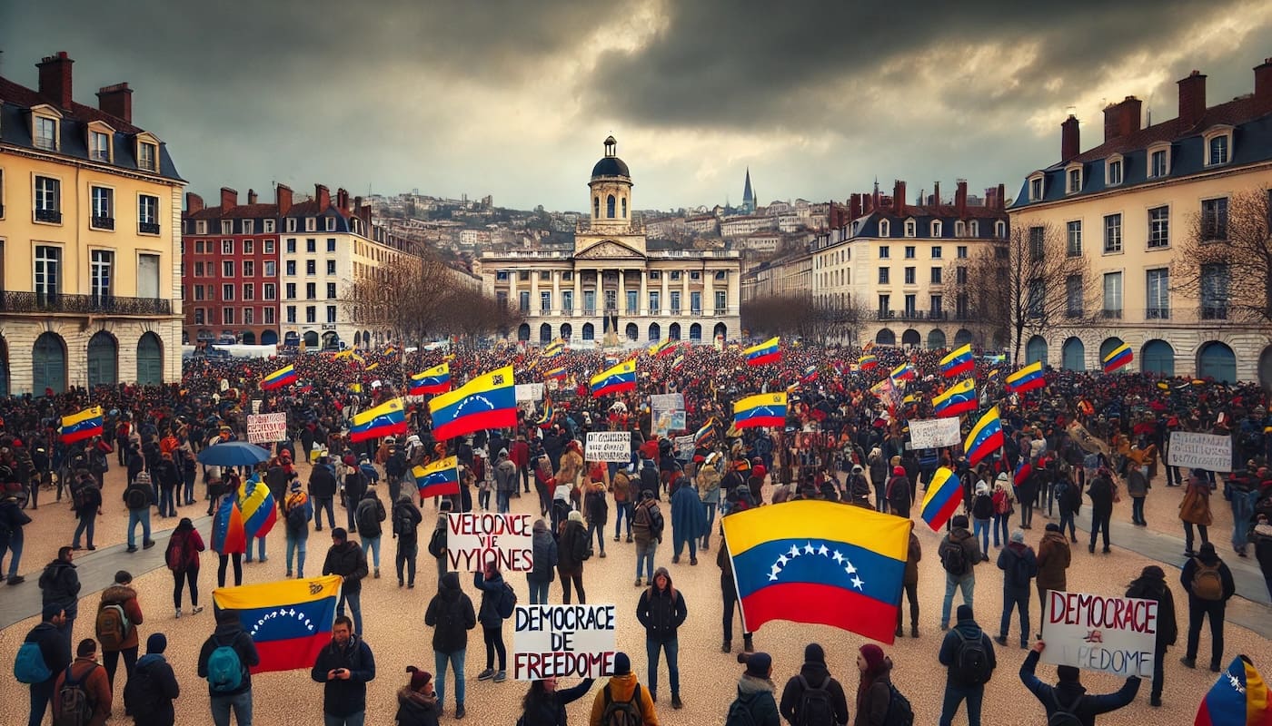 You are currently viewing Lyon : Manifestation des Vénézuéliens à la veille de l&rsquo;investiture contestée de Maduro
