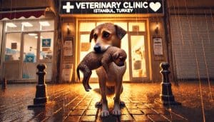Lire la suite à propos de l’article Turquie : Une chienne errante dépose son chiot malade chez un vétérinaire, une scène bouleversante