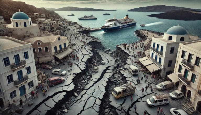 Lire la suite à propos de l’article Grèce : L&rsquo;île de Santorin secouée par des séismes à répétition, des milliers d&rsquo;habitants fuient