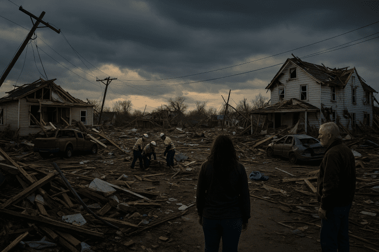 Lire la suite à propos de l’article Etats-Unis : au moins 20 morts dans le Kentucky et le Missouri après une nuit de tornades meurtrières