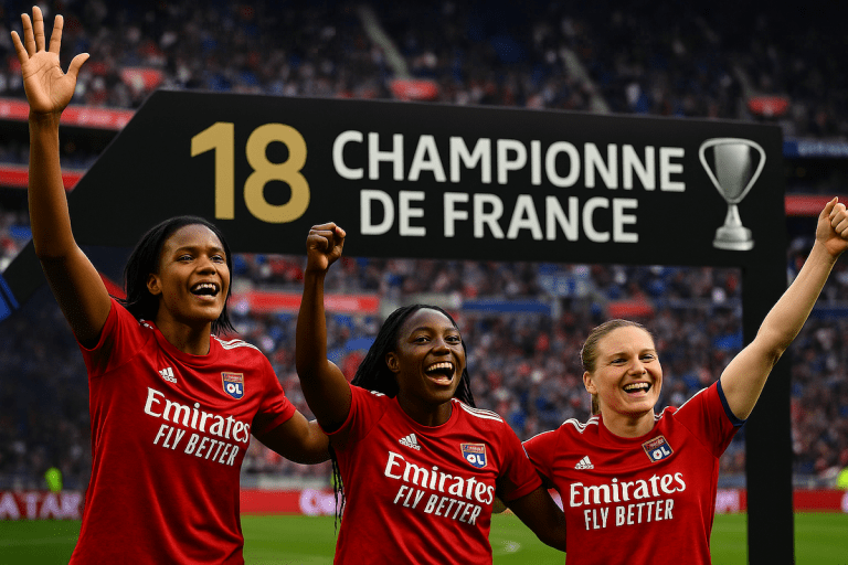Lire la suite à propos de l’article Lyon : L’OL surclasse le PSG en finale des play-offs et décroche un 18e titre de championnes de France