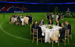 Lire la suite à propos de l’article Paris : Le PSG organise un dîner de luxe sur la pelouse du Parc des Princes pour remercier ses partenaires