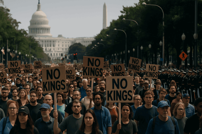 Lire la suite à propos de l’article États-Unis : Parade militaire pour l’anniversaire de Trump, mais le slogan « No Kings » domine la rue
