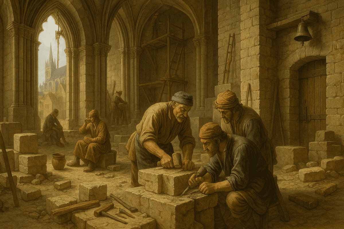 You are currently viewing Le temps de travail d’un ouvrier au Moyen Âge : l’exemple des maçons de la cathédrale de Rouen