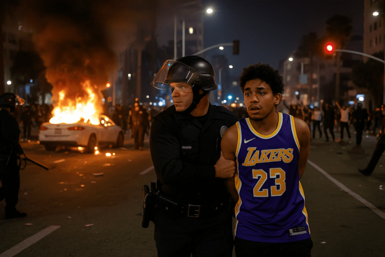 Lire la suite à propos de l’article Los Angeles : 76 arrestations après la victoire des Lakers en finale NBA