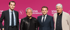 Lire la suite à propos de l’article Paris : Macron, Jensen Huang et Arthur Mensch défendent une IA européenne souveraine à VivaTech 2025