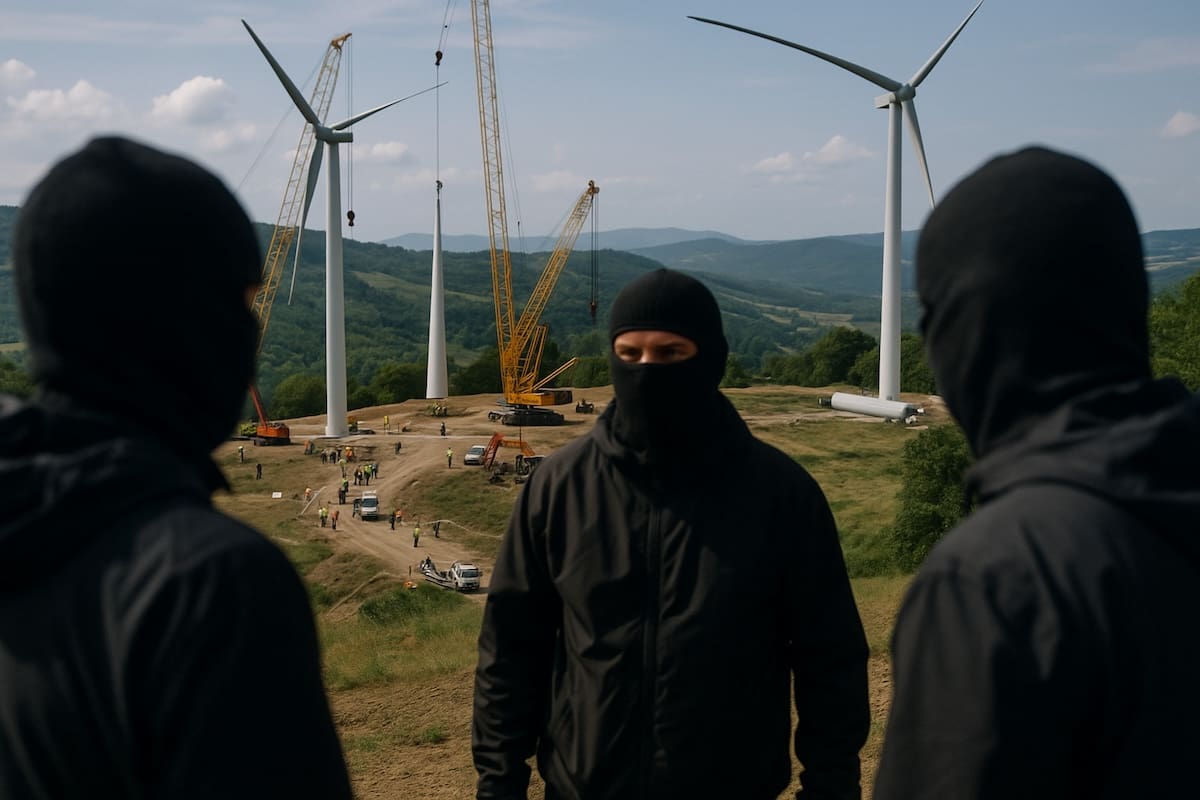 You are currently viewing Italie : des hommes cagoulés armés de couteaux attaquent un chantier éolien en Toscane