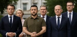 Lire la suite à propos de l’article Guerre en Ukraine : à Washington, Zelensky arrive entouré d’une « dream team » européenne face à Trump