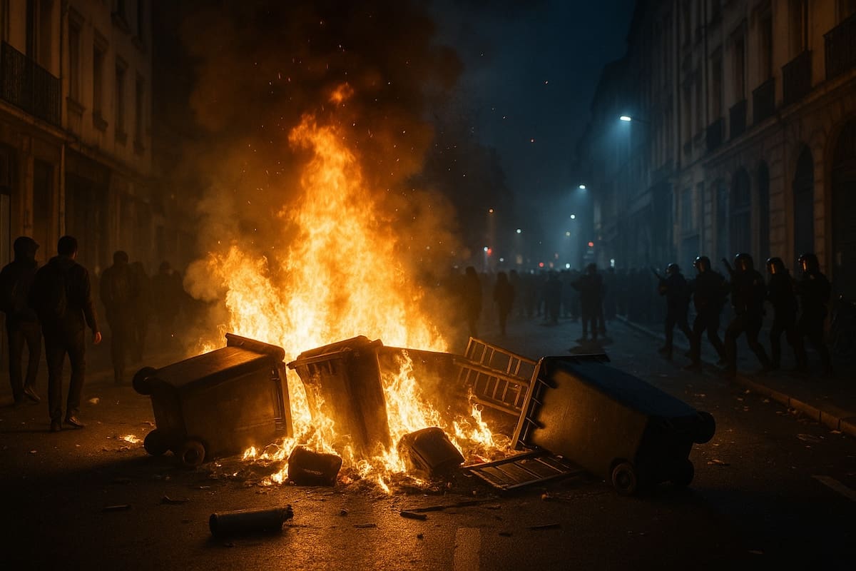 You are currently viewing Lyon : feux de poubelles et tirs de mortiers lors du « pot de départ » de François Bayrou