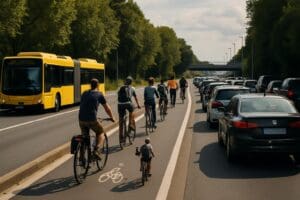 Lire la suite à propos de l’article Écologie : Un rapport soutenu par la SNCF propose une réduction drastique de la place de la voiture