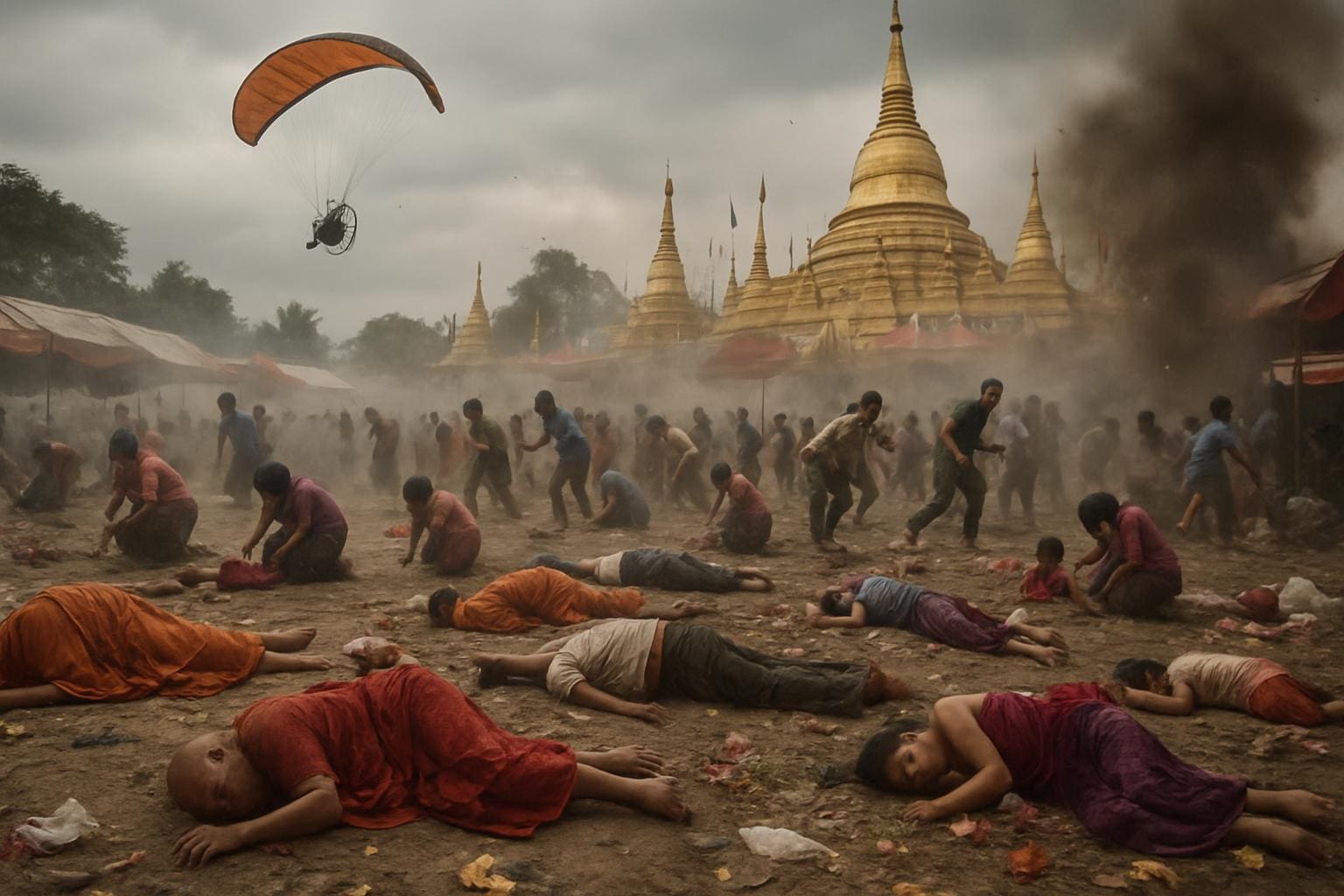 You are currently viewing Birmanie : 32 morts dans le bombardement d’un festival bouddhiste, la junte militaire accusée