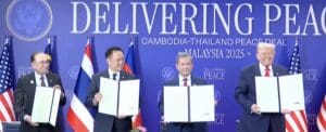 Lire la suite à propos de l’article Donald Trump : médiateur inattendu d’un cessez-le-feu entre le Cambodge et la Thaïlande au sommet de l’Asean