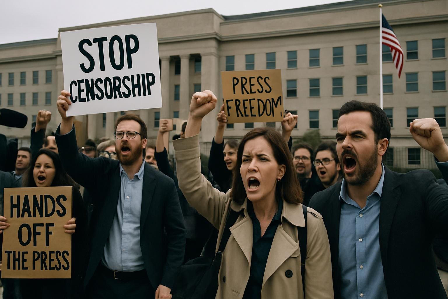 You are currently viewing États-Unis : des dizaines de journalistes quittent le Pentagone pour protester contre les nouvelles règles de censure