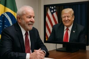 Lire la suite à propos de l’article Brésil–États-Unis : dialogue entre Lula et Trump, une gifle politique pour le camp Bolsonaro
