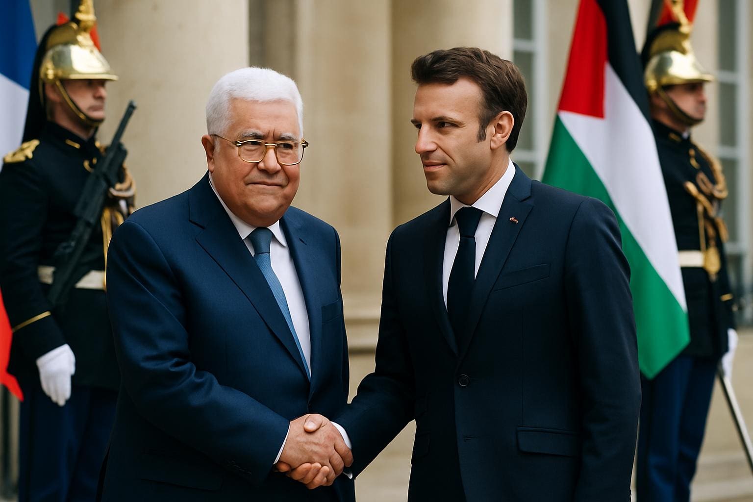 You are currently viewing Mahmoud Abbas reçu à l’Élysée : Emmanuel Macron cherche à consolider le futur État palestinien