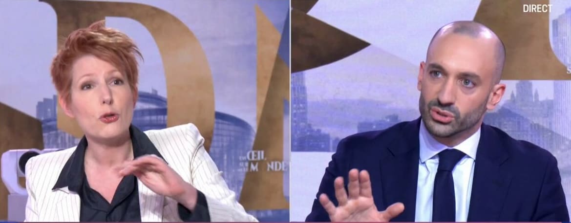 Natacha Polony et Benjamin Haddad. Image : Capture d'écran LCI.