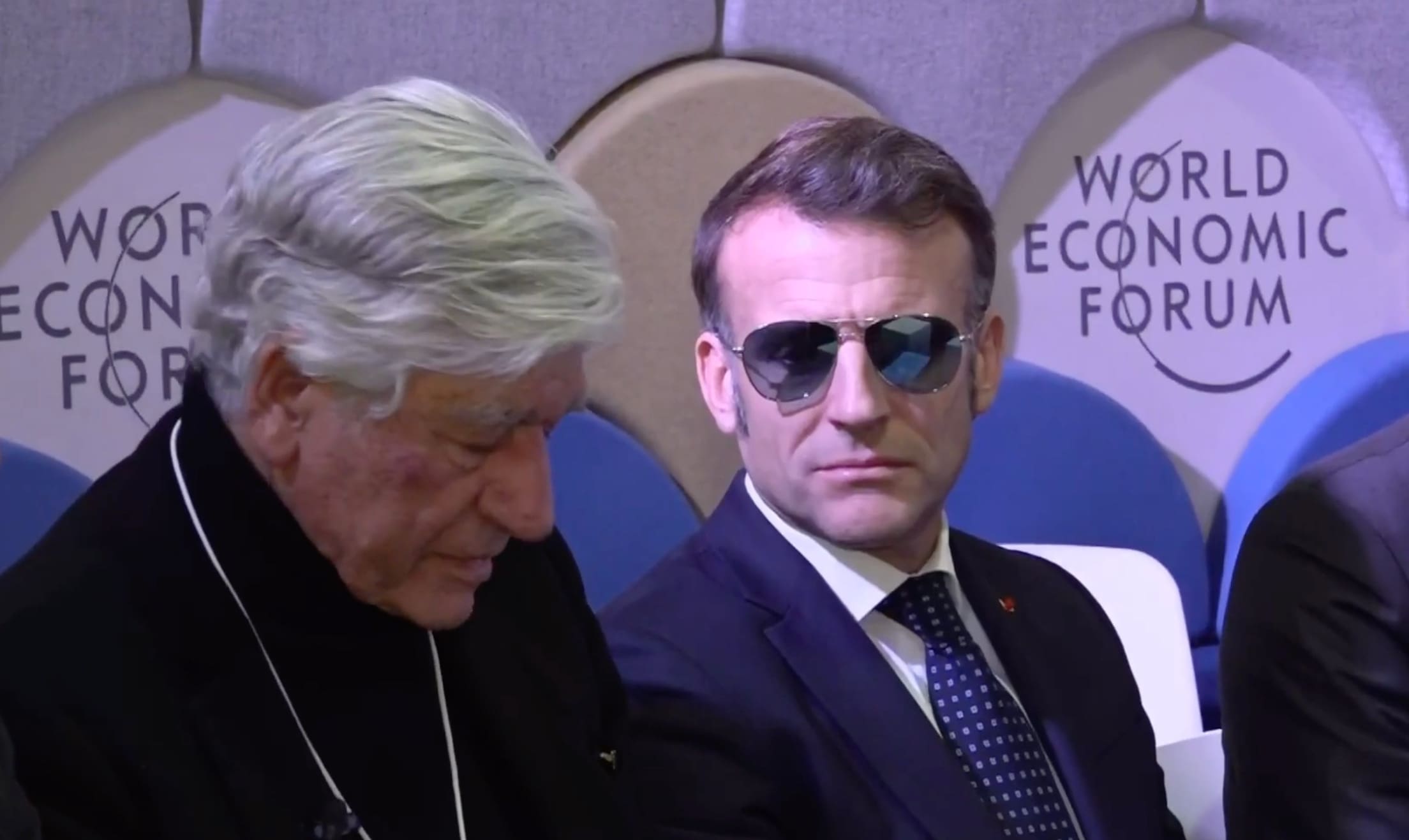 Maurice Levy et Emmanuel Macron.