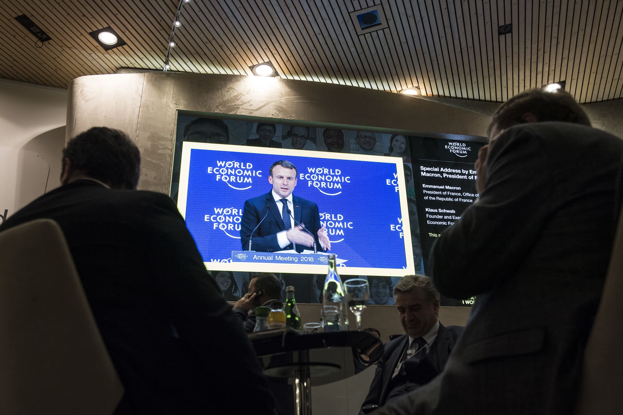Emmanuel Macron lors de Davos 2018. Photo : @World Economic Forum / Valeriano Di Domenico