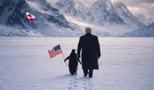 Lire la suite à propos de l’article Groenland : une image générée par IA de Trump avec un manchot fait polémique