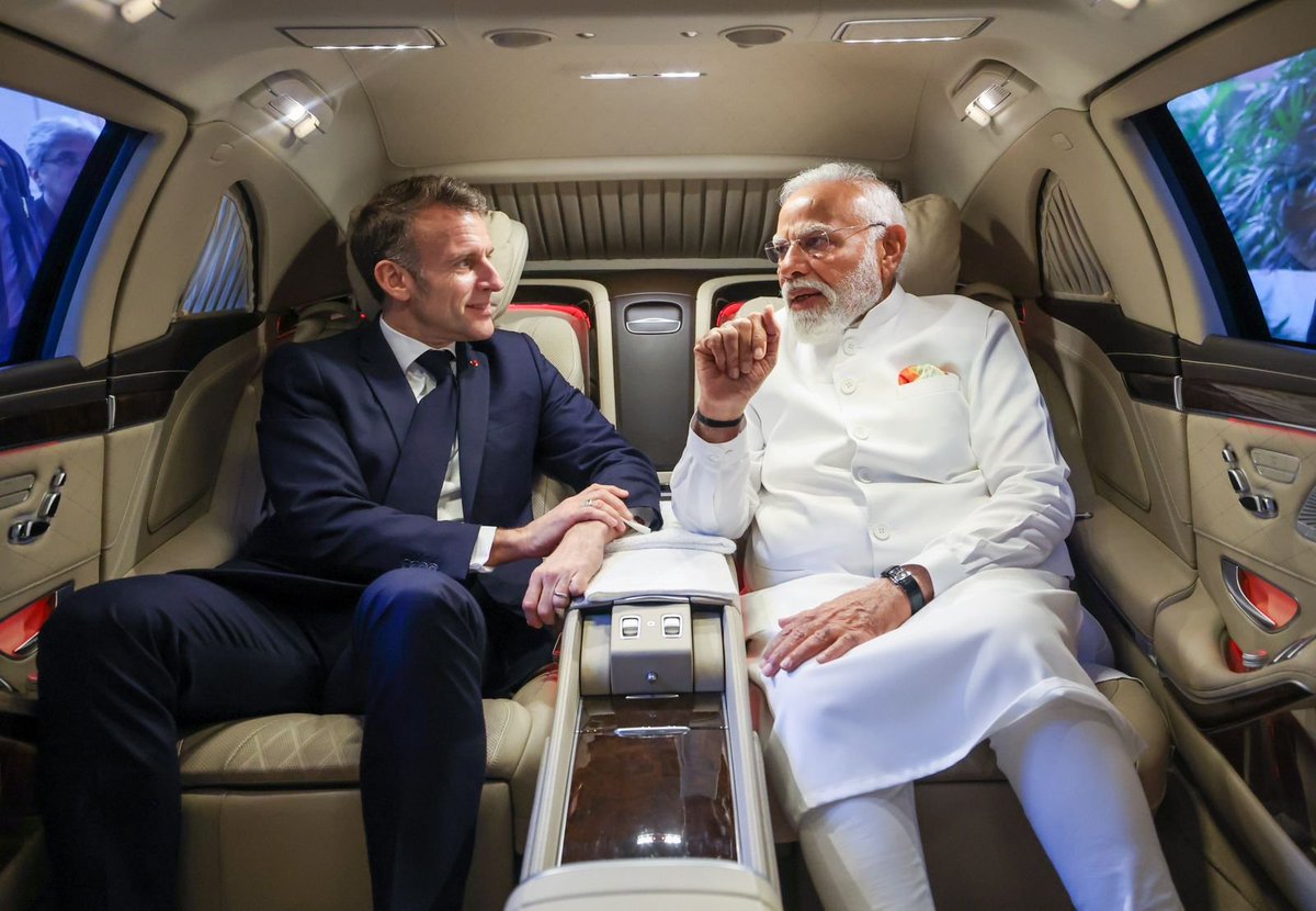 Emmanuel Macron et Narendra Modi. Photo : compte X de Narendra Modi.