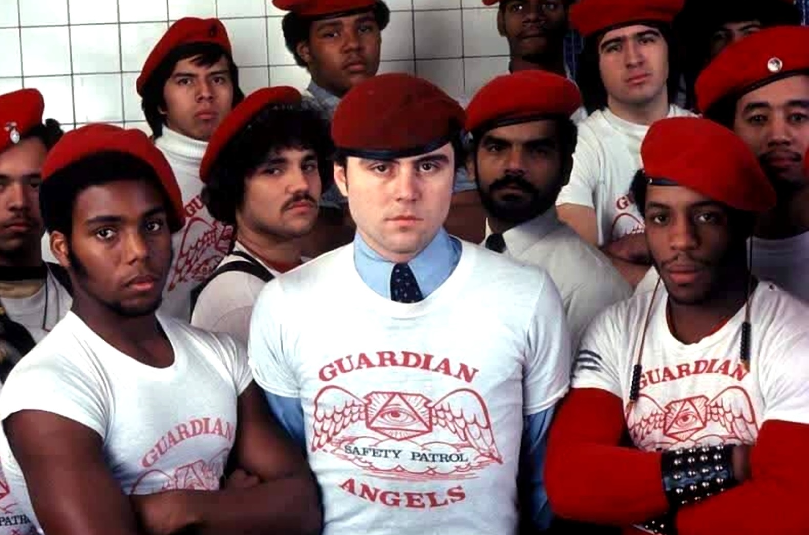 Cutris Sliwa et ses Guardian Angels dans les années 80. Photo : DR