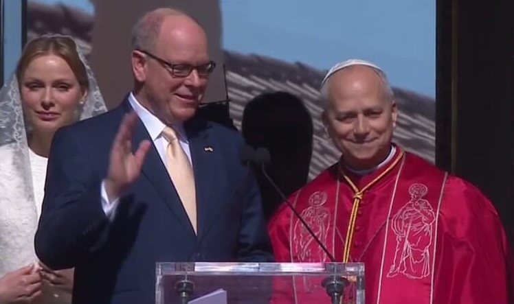 Le Prince Albert II et Léon XIV. Image : Capture d'écran BFMTV