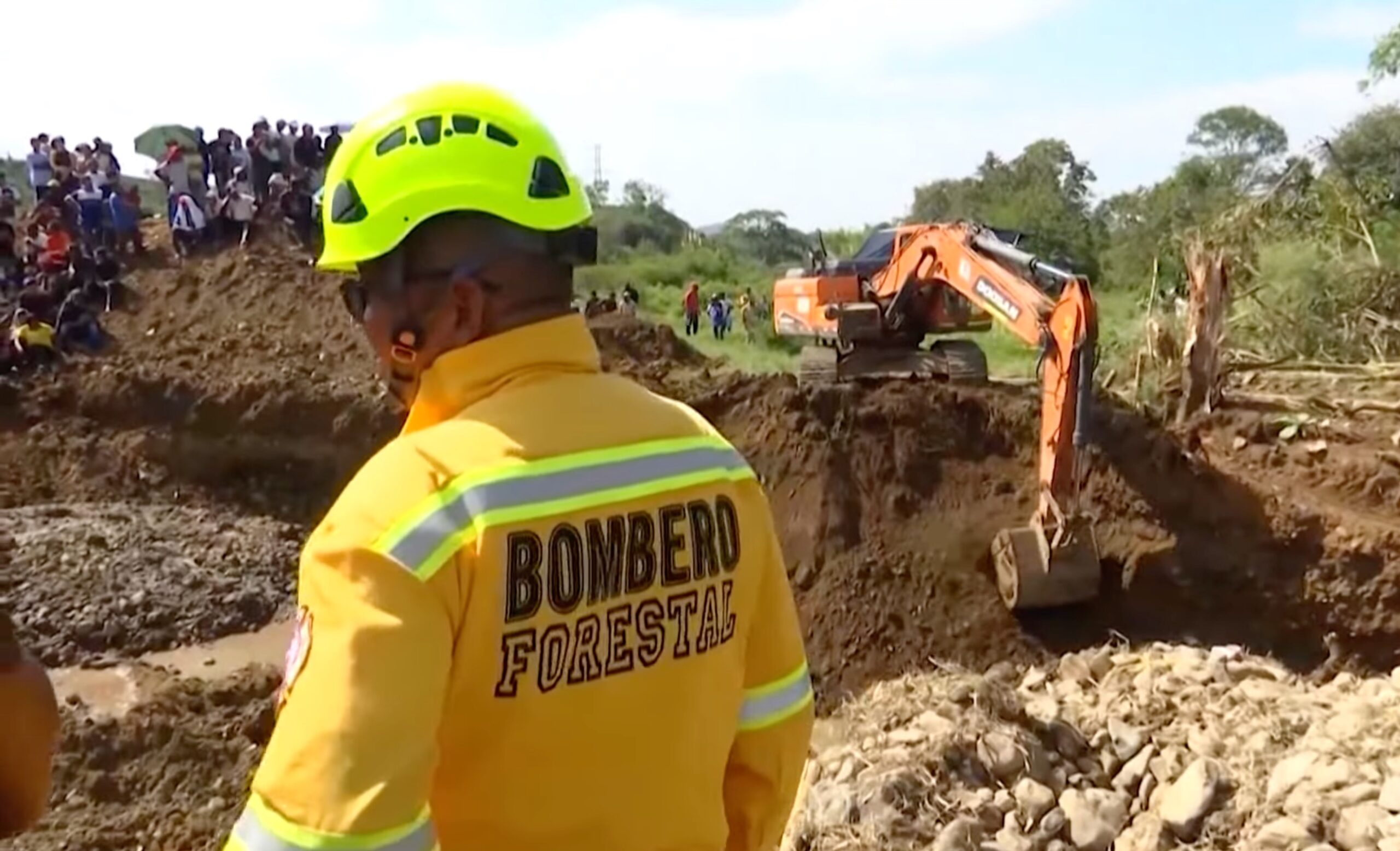 Opération de secours de mineurs en Colombie lors 2025. Photo : Capture d'écran de France 24.
