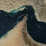 Vue satellite du détroit d Ormuz et de la péninsule de Musandam