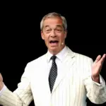 Nigel Farage, chef de Reform UK, lors d'un meeting en juin 2024
