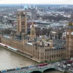 Le Palais de Westminster, siege du Parlement britannique, a Londres