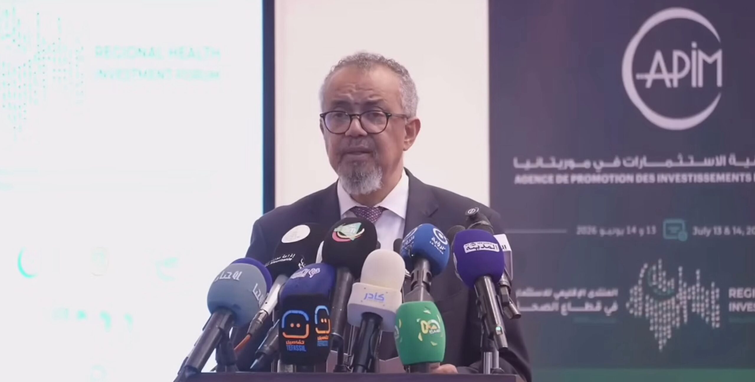 Tedros. Image : Capture d'écran chaien Youtube de l'OMS.