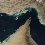 Image satellite du detroit d Ormuz et du golfe d Oman
