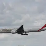 Boeing 777 de la compagnie Emirates en vol