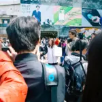 Quartier d'affaires animé à Tokyo