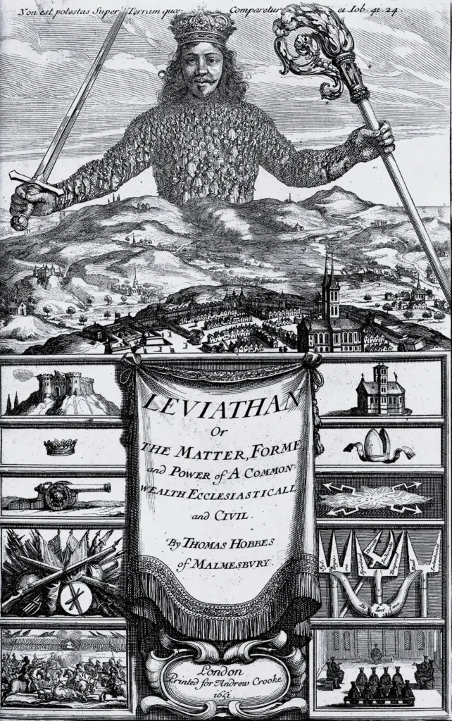 Frontispice du Léviathan de Thomas Hobbes, gravure d'Abraham Bosse, 1651