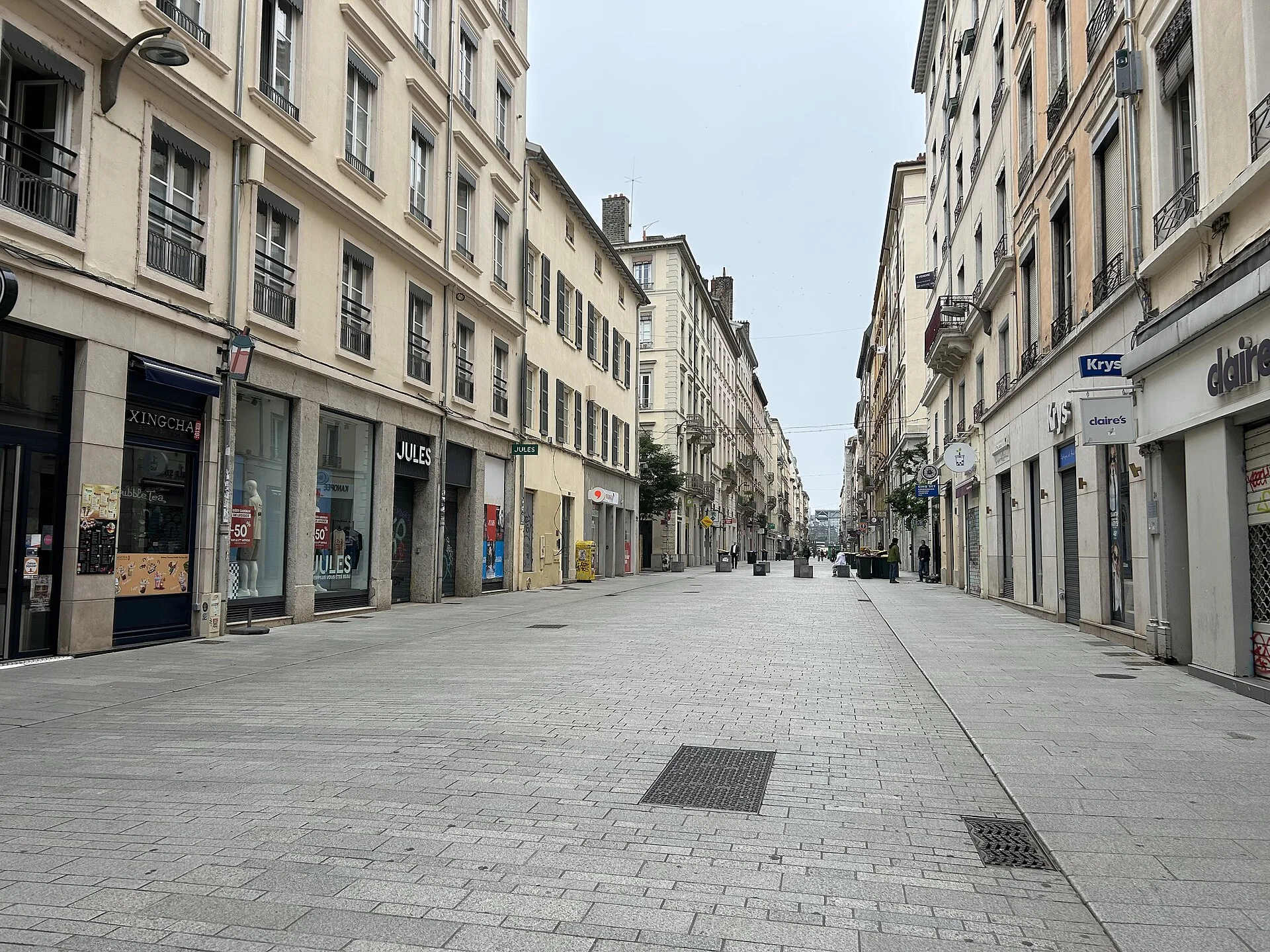 Rue Victor-Hugo dans le 2e arrondissement de Lyon, où Patrick était une figure familière