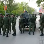 Soldats de l'armée russe lors d'un défilé