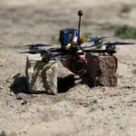 Drone FPV militaire ukrainien utilisé sur le front en Ukraine