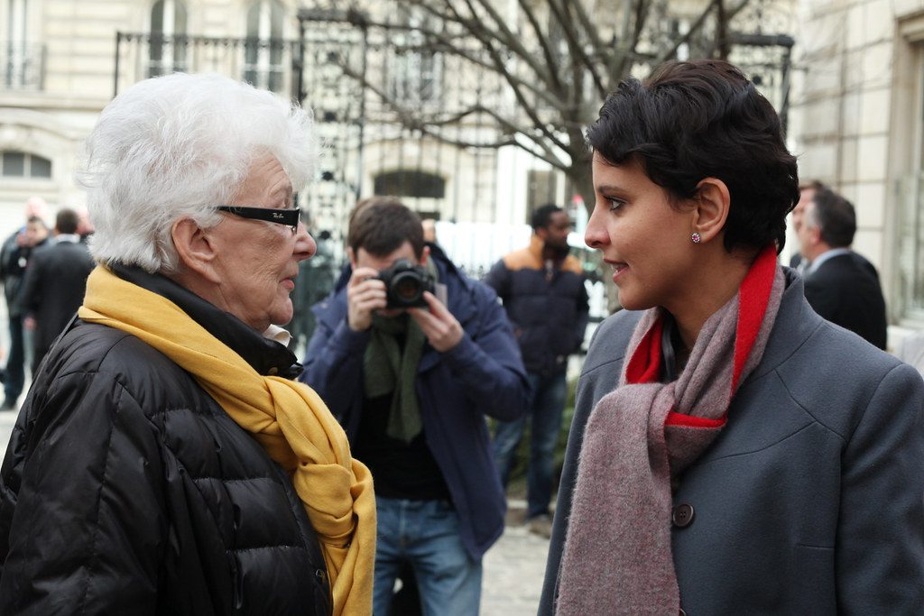 Yvette Roudy et najat vallaud-belkacem. Photo : @Parti Socialiste. 