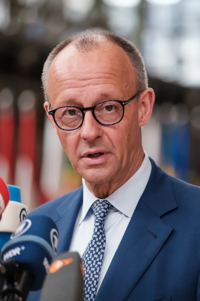 Le chancelier allemand Friedrich Merz lors d une seance au Parlement europeen