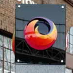 Le logo de Firefox et l enseigne Mozilla sur le siege de Mozilla a San Francisco