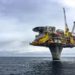 Plateforme petroliere offshore en mer du Nord au large de la Norvege