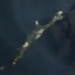 Image satellite de l’île d’Iturup, dans l’archipel des Kouriles disputé entre la Russie et le Japon