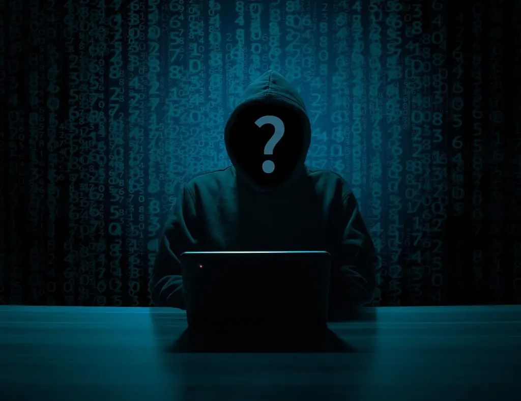 Silhouette de cybercriminel devant un écran, illustration du piratage de données informatiques