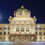 Le Palais fédéral et la place Fédérale à Berne, siège du Conseil fédéral suisse