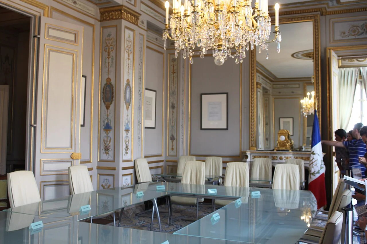 Salle des deliberes du Conseil constitutionnel a Paris