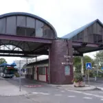 Borne frontière entre la France et la Suisse, poste de douane de Moillesulaz près d'Annemasse