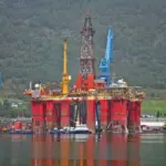 Plateforme petroliere en mer de Norvege