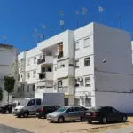 Immeubles du front de port a Isla Cristina, dans la province de Huelva, en Andalousie